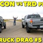 Jeep Wrangler Rubicon vs Tacoma TRD Pro Drag Race